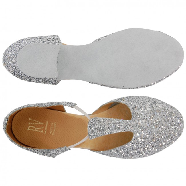 silver glitter jazz shoes