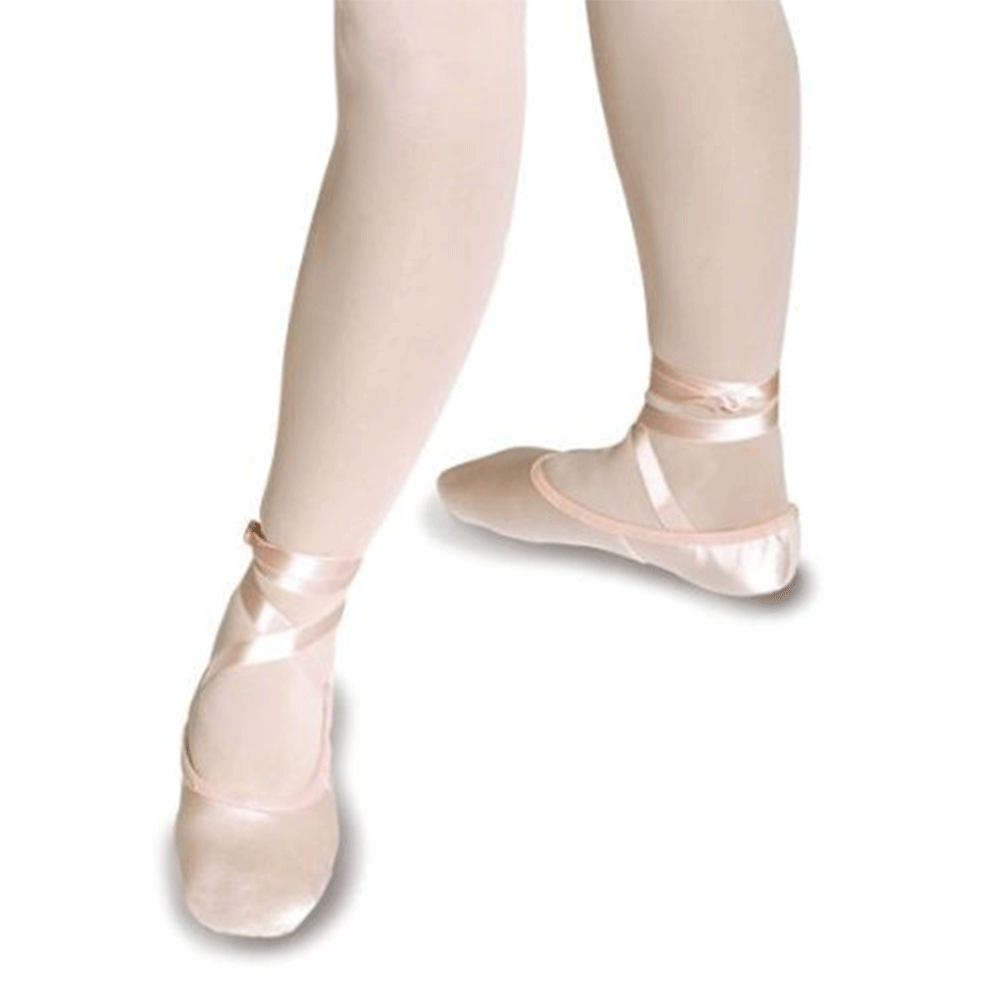 Roch Valley PINK SATIN BALLET SHOES Full Suede Sole Infant Size 5 to Adult 8 