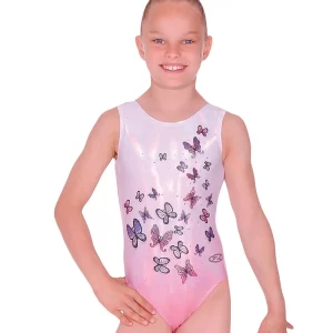 Flutter Butterfly print Girls' Gymnastics Leotard