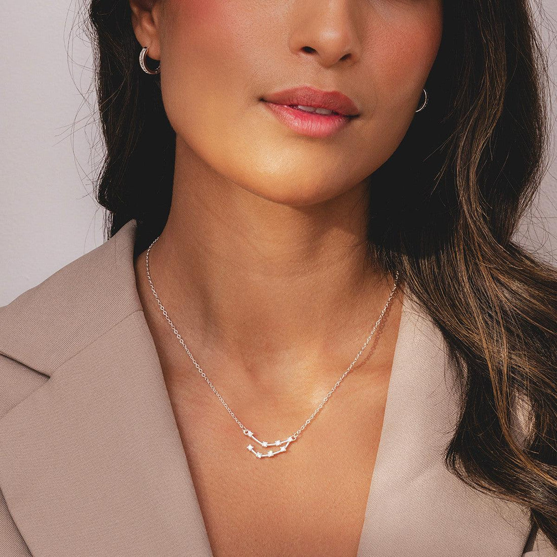 Capricorn Silver Zodiac Constellation Necklace - Image 2