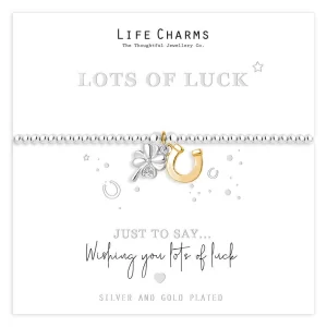 Just To Say Lots of luck clover and horseshoe charm bracelet